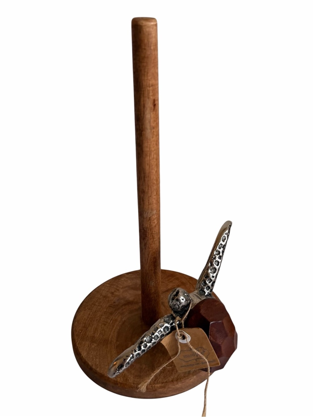 Mud Pie Sea Turtle Wood & Silver Tone Metal Paper Nautical Wooden Towel Holder